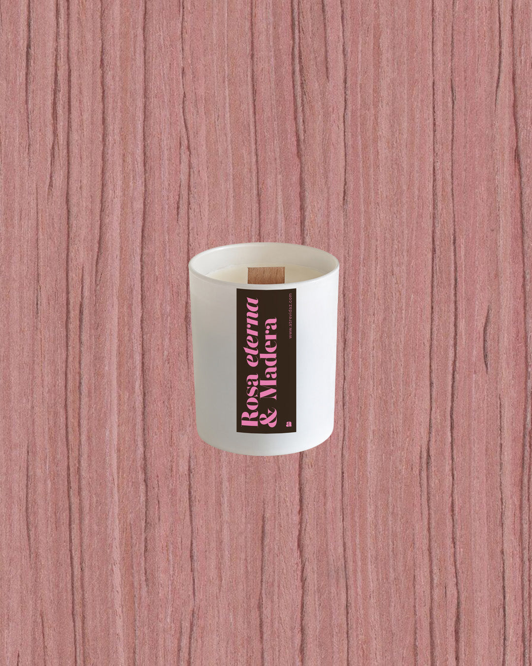 Vela Rosa Eterna y Madera